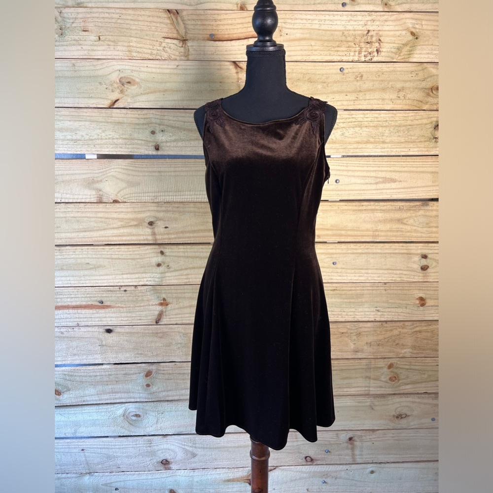 Scott McClintock brown velvet dress